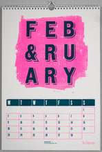 Load image into Gallery viewer, Peacock: 2026 Risograph &amp; Letterpress Calendar