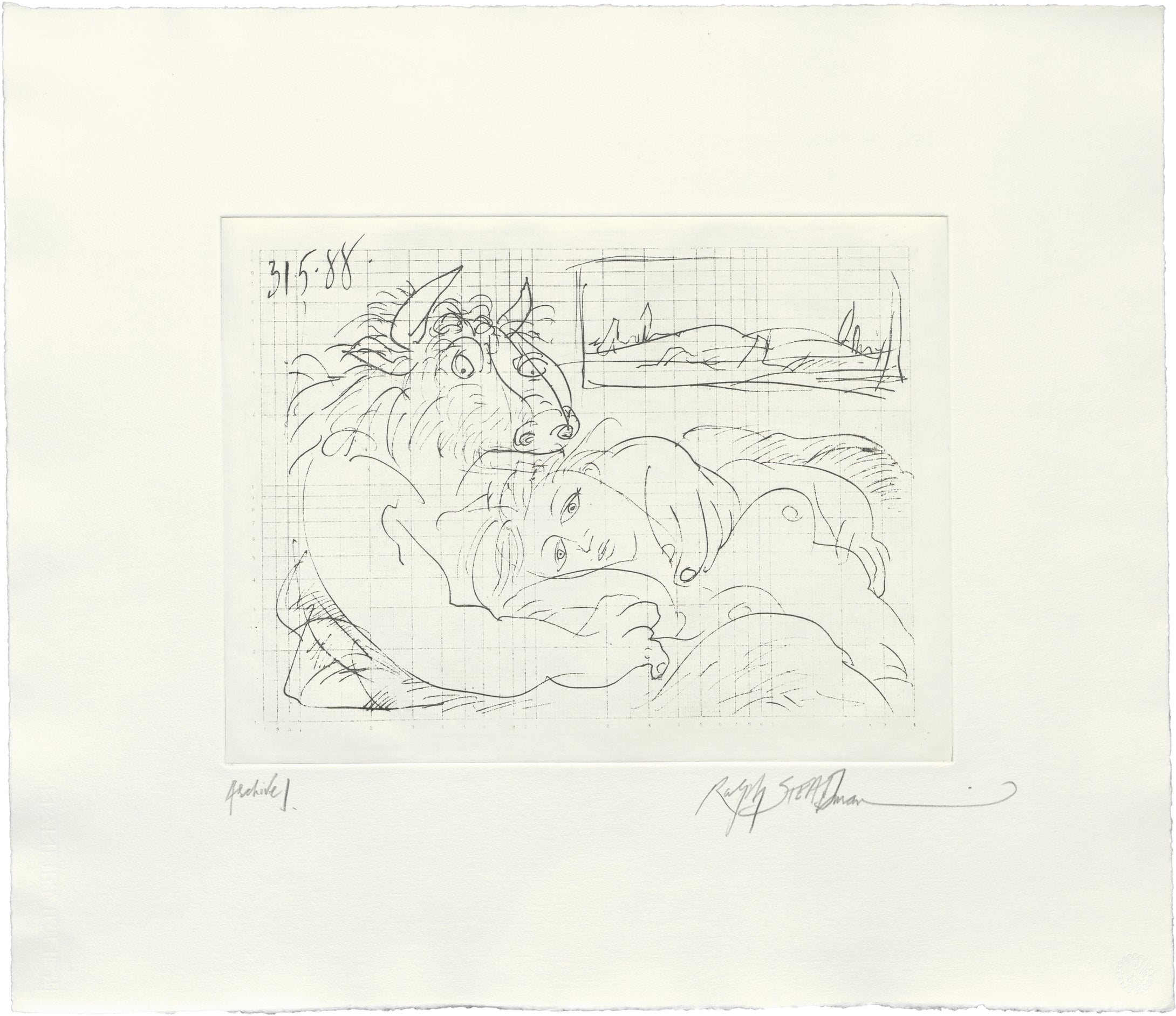 Ralph Steadman: Picasso 347 Suite Homage - Minotaur