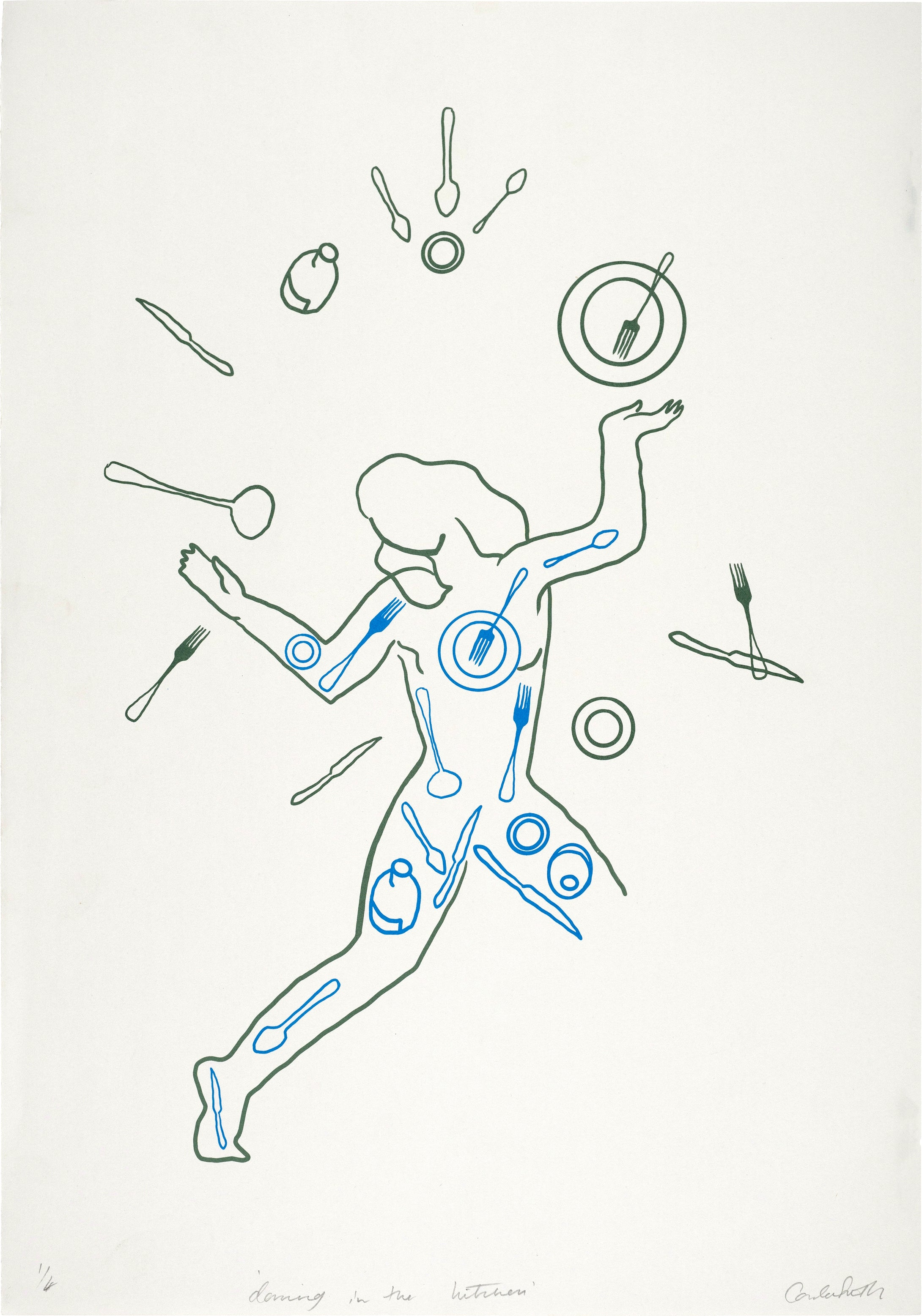 Carla Smith: Dancing in the Kitchen (Blue)