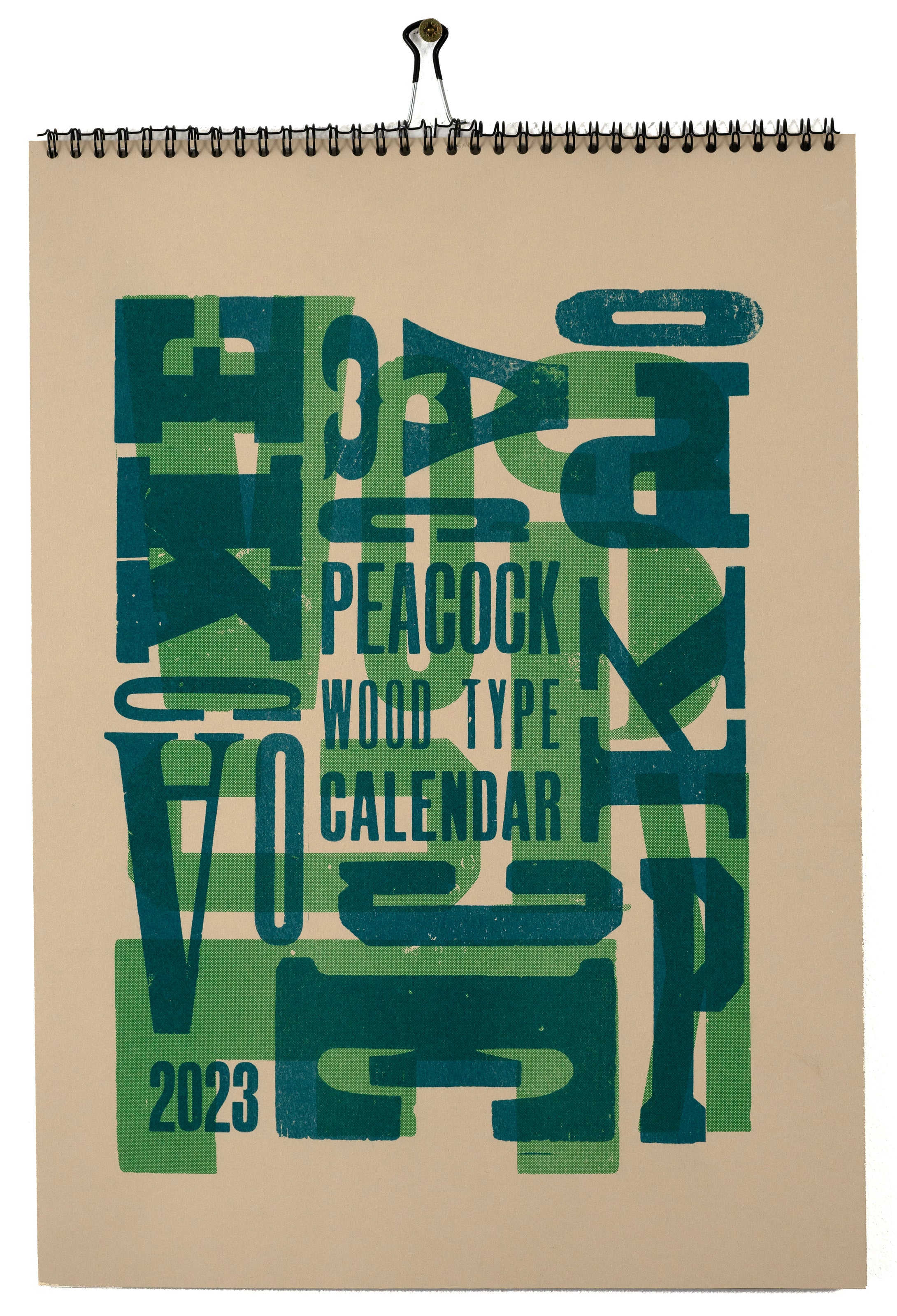 Peacock: 2023 Wood Type Calendar