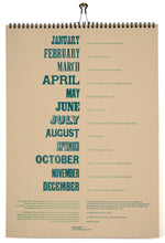 Load image into Gallery viewer, Peacock: 2023 Wood Type Calendar